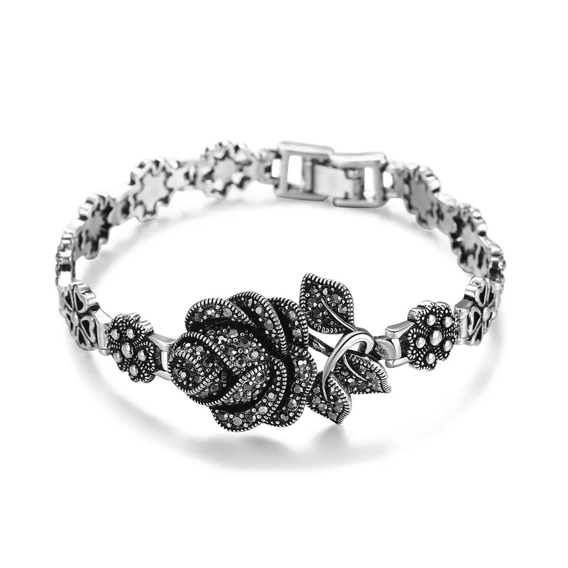 Aprilery Charms Black Bracelets Cuff Bangle for Women Infinity Bracelets Jewelry with Clasp Gifts for Her Trendy Fashionable Accessories