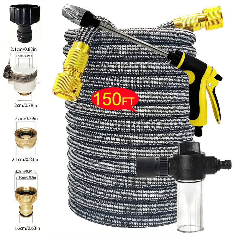 Expandable Hose Pipe, Soft Water Gun, Foam Spray Nozzle, Garden Yard Gardening Sprinkler, Watering Plants, Outdoor Use
