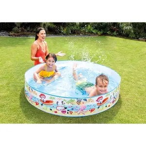 5'X10" Multicolor Snorkel Buddies Snapset Pool Portable Inflatable Swimming Pool for Outdoor Water Fun, Style Random Foldable Bathtub