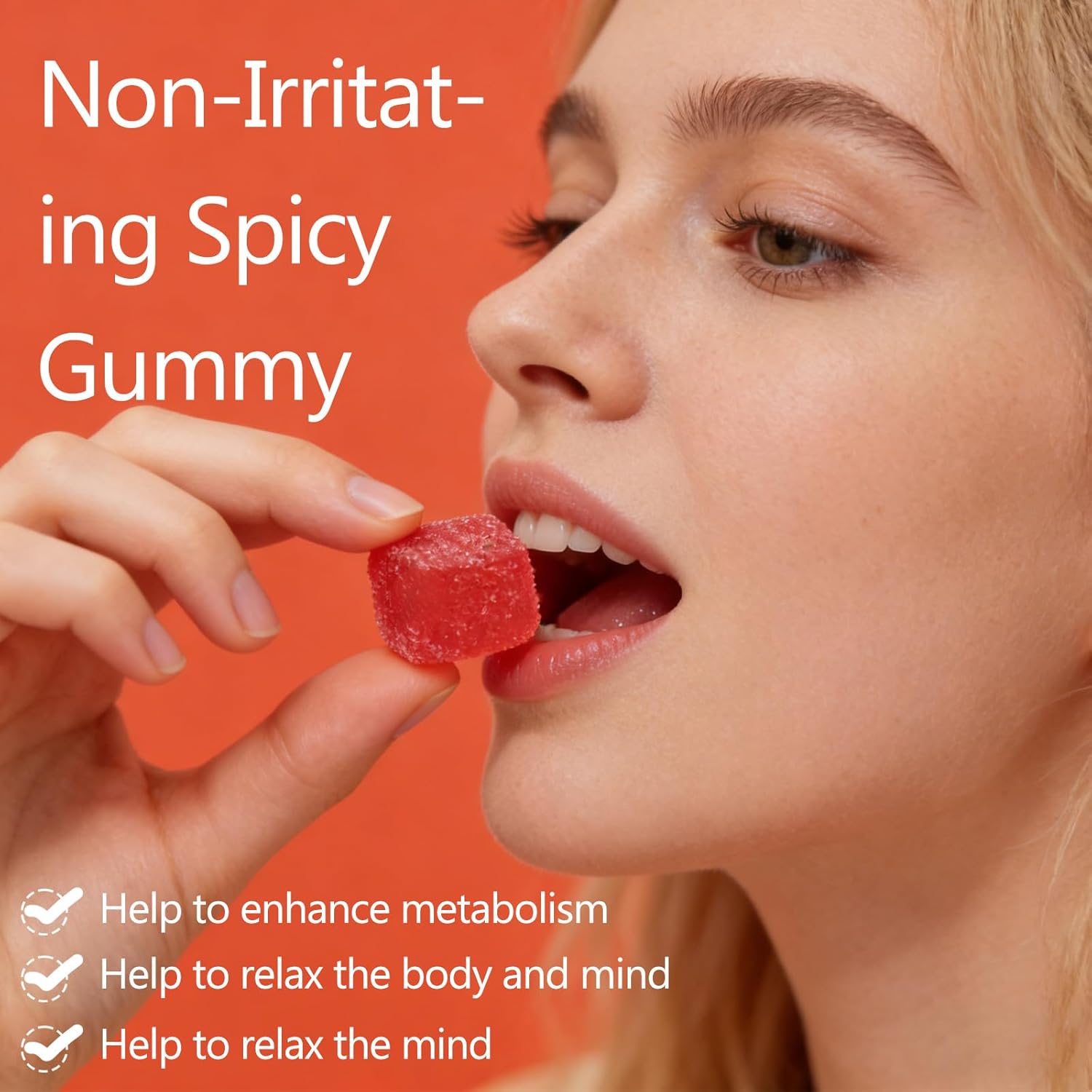 Spicy Cubes Gummies -Spicy Cubes Dailies-60 Gummies- Maca Root Extract,L-Theanine,Caffeine & Ginger No LiveCultures -Dietary Supplement