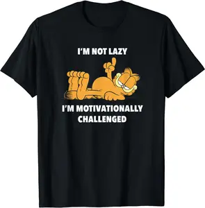 Garfield I'm Not Lazy I'm Motivationally Challenge Unisex T-Shirt, Funny Garfield Sweatshirt, Cartoon Fan Gift