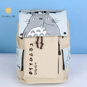 Blue Backpack For Miyazaki Hayao Fans, Cute Handbag For Boys, Large Capacity Canvas Rucksack, Anime School Shoulder Bag,Valentine's Day Gifts