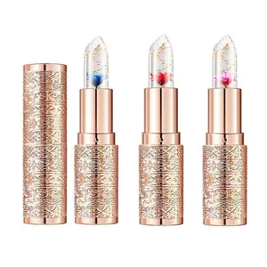 Nectarbellis Temperature Color Changing Real Flower Petals Lip Balm Moisturizer, Long-Lasting Radiant Hydrate Glossy Plumping Lip Oil Lipstick Gift for Girls Women, Moisturizing Hydrating Lip Gloss Glaze Stick,Lightweight Moisture Cosmetic Lipgloss Makeup