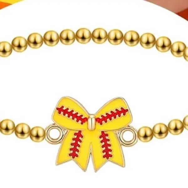 Softball Bow Bracelet