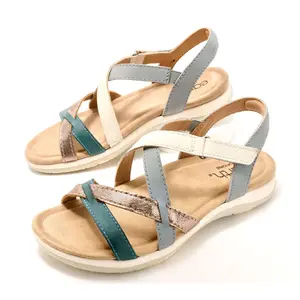 Earth Leather Strap Sandals - Sterling