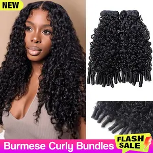 OQ HAIR Burmese Curly Hair 4 Bundles 100% Virgin Human Hair Extensions 3 4 Bundle Deals Sew in Hair Weaving