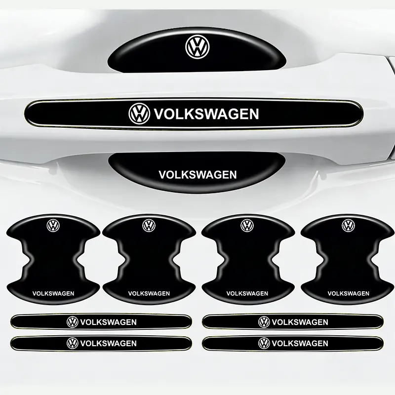 8-piece set for Volkswagen car door handle covers, scratch-resistant door groove protection, suitable for Volkswagen models, car accessories, car stickers, car decals