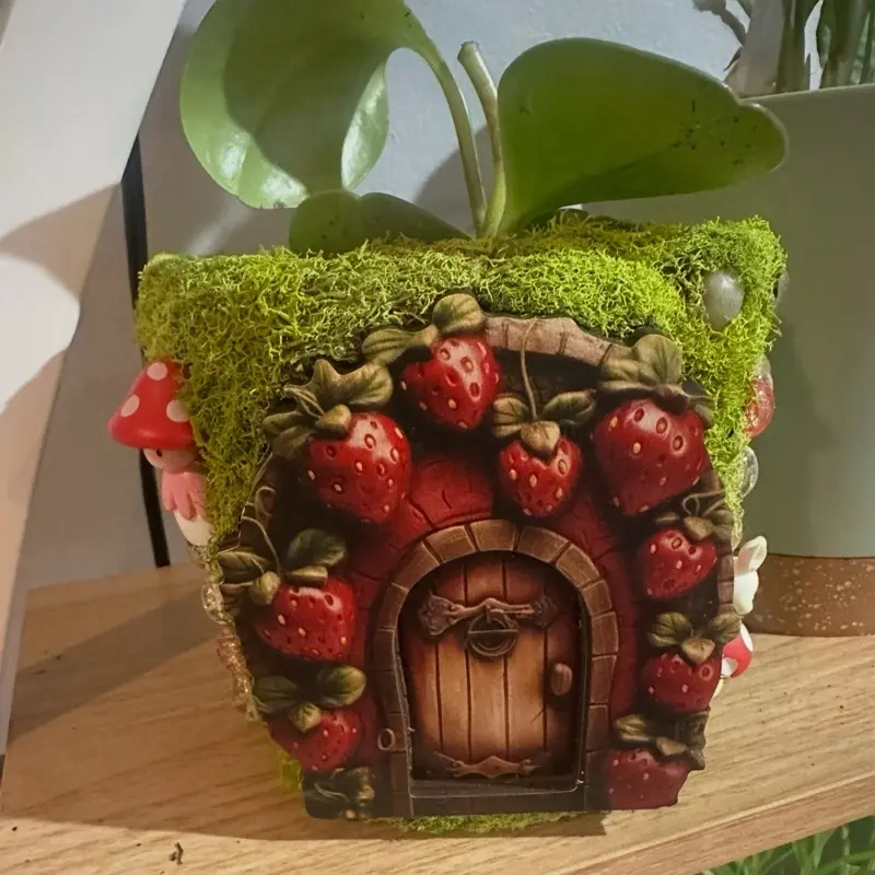 9. Handcrafted 4in Terracotta Planter for home garden. A fairy home for a home plant. “Lost Time”
