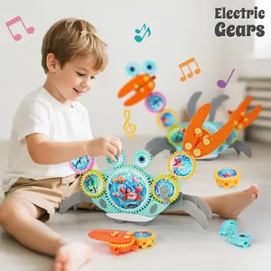 DIY Gear Building Block Assembly Toy for Kids 3 Year Old and up Dancing Crab STEM Learning Toy for Boys Girls Made of Plastics