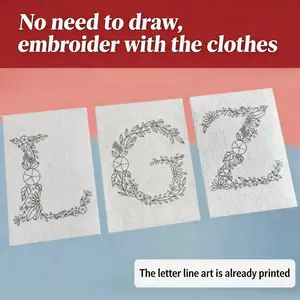 Embroidery pattern for beginners (A–Z English letters) — DIY handmade alphabet English letter sewing onto clothing for decoration