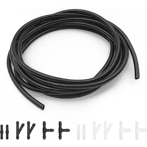 Universal Windshield Washer Hose Kit 4M Washer Fluid Tube with 12 count Connectors for   Compatible with Water Pump and Nozzles Window Glass Washing Jet Repair Hose
