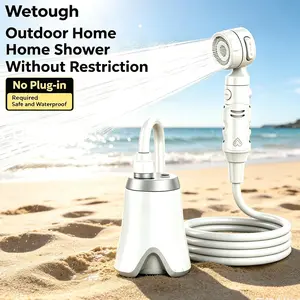 Wetough Portable Camping Shower Outdoor Camp Shower Pump,Upgrade Rechargeable Electric Shower Pump with Intelligent Digital Display Multiple Spray Modes for Camping, Hiking, Traveling