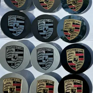 Porsche Wheel Hub Center Caps Black with Gold Crest 76mm for Panamera Cayenne 911 Turbo S Emblems for Optimal Protection 9JL601149 9JL601149A