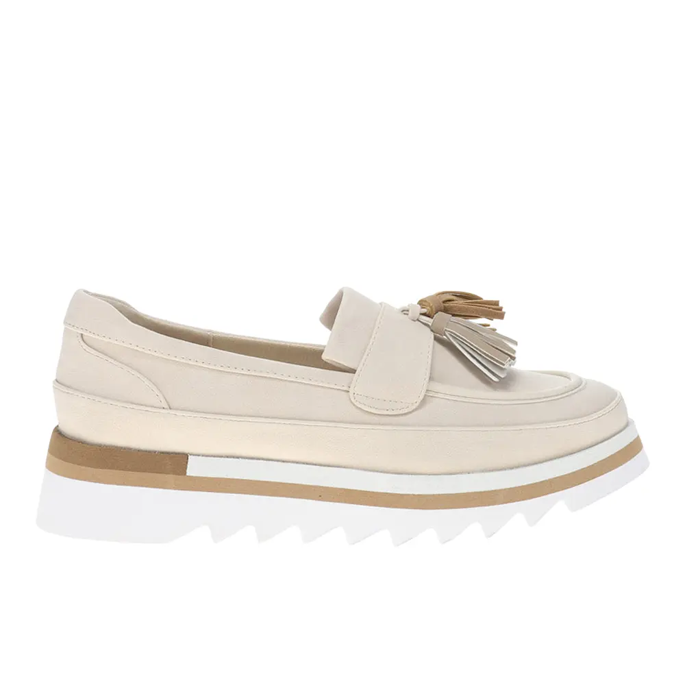 COCONUTS by Matisse Womens Tess Lug Sole Platform Loafers Casual - Off White