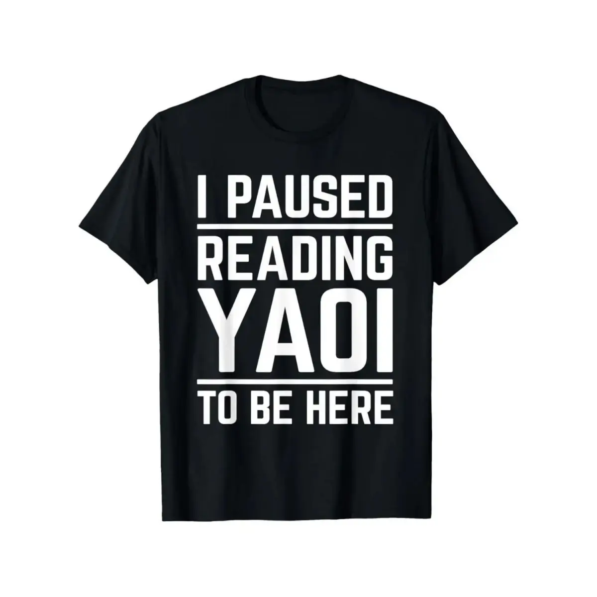 Men's Classic Cotton Short-Sleeve Breathable Round Neck Tshirt - Comfy Relaxed Fit "I Paused Reading Yaoi" Graphic Top, Ideal Gift for Readers, Shortsleeve