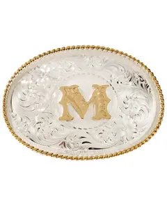 Montana Silversmiths Unisex Initial "M" Belt Buckle - 700M
