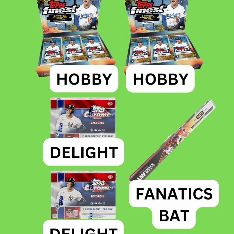 (4) BOX 2026 TOPPS CHROME/FINEST BASEBALL MIXER + (1) FANATICS UNDERWRAPS BAT VOL 2 PICK YOUR TEAM BREAK