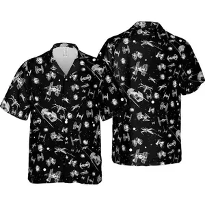 Full Print Space Ship Battle Star W Hawaiian Shirt summer vacation , Button Up Shirt Gift for man and woman, Father day