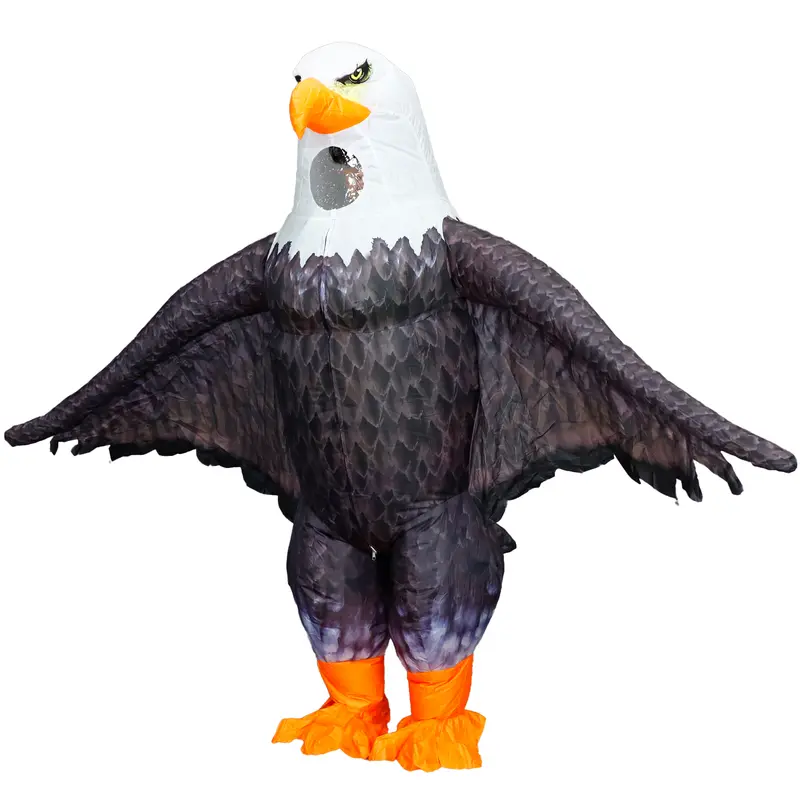 Women's Classic Halloween Inflatable Eagle Mascot Costume Set - Polyester Fabric, Fan-Included, Fitted Cut, 155-180cm Size, Battery Box (No Batteries Included) for Cosplay Parties, Inflatable Costume Sets Womenswear Clothes