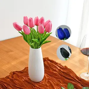 10pcs tulip artificial Decorative flowers, suitable for indoor and outdoor living room, bedroom, dining room, desktop decoration, wedding party daily decoration, photography props