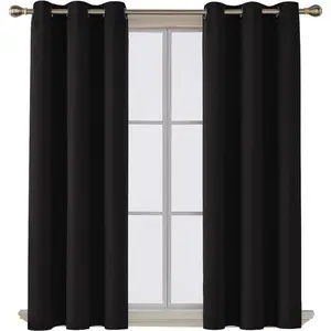 Solid Room Darkening Thermal Insulated Grommet Blackout Curtains (42x63)