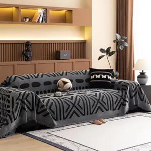 Bohemian Geometric Pattern Sofa Cover, 1 Count Non-slip Durable Sofa Slipcover, Sofa Protector for Home Living Room, Bedroom, Office