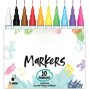 Chalk Markers Fine Tip (10 Pack, 1mm Extra Fine Point) - Neon Liquid Chalk Pens for Blackboards, Chalkboard, Bistro,  Windows, Dry Erase Boards, Glass - Thin, Wet Erase, Erasable Chalkboard Markers