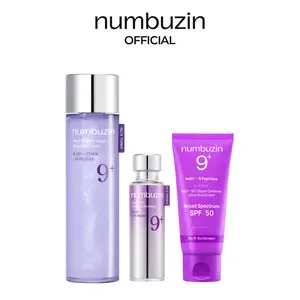 [numbuzin official shop] No.9 NAD+ Glow AM Set | No.9 NAD+ PDRN Glow Boosting Toner + No.9 NAD+ BIO Lifting-sil Essence + No.9 NAD+ BIO Super Defense Glow Sunscreen with SPF 50 | Glowing, Firming, Hydrating | Peptides, NAD+