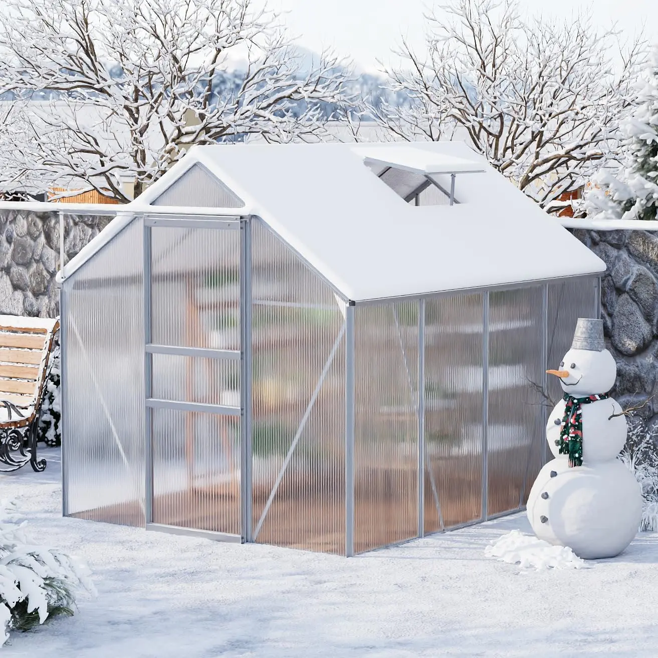 Garvee 6X8FT Polycarbonate Greenhouse Garvee 6X8FT Polycarbonate Greenhouse