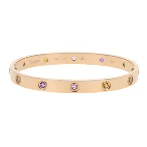 Pre-owned Cartier Love Bangle Bracelet Size 17
