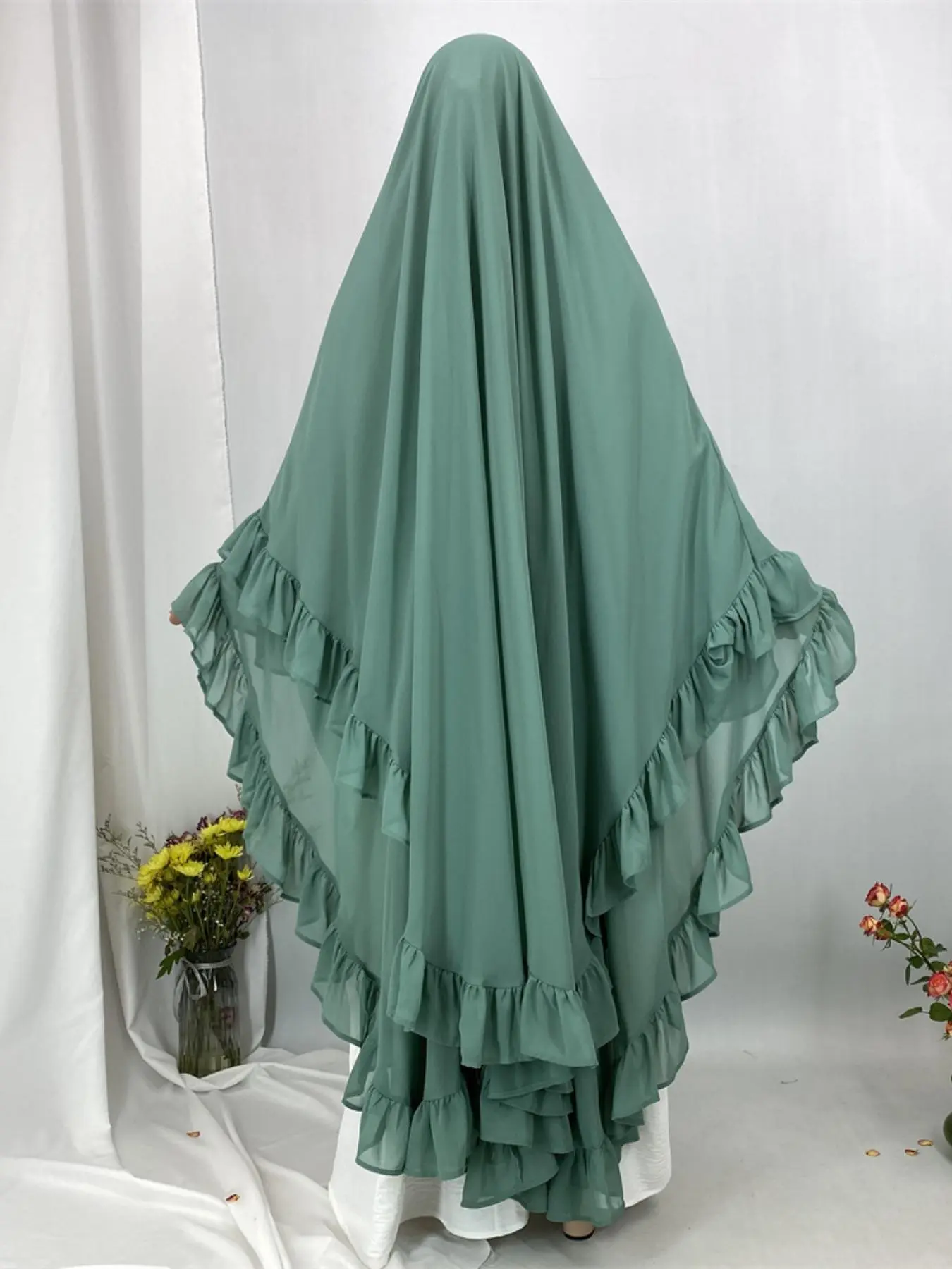 Chiffon Khimar Women's Solid Color, Modest Fashion Casual Breathable Comfortable Muslim Hijab for Daily Wear, Women's Islamic Clothing for All Seasons, Fashionable Modest Hijab