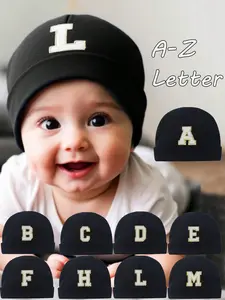 1PC Baby Hat Beanies 26 Letters Design Soft Warm Baby Photography Cap Outdoor Windproof Travel Accessory Suitable for Babies Ages 3-12 Months