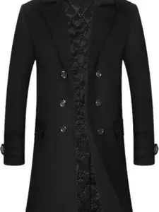 APTRO Men's Luxury Full Length Trench Coat Long Wool Overcoat Winter Windbreaker Beige Full Length Wool Material Windbreaker for Cold Weather Menswear Jackets Tights Stylish Tops Plain Lengthened Lengthy Outstretched Prolonged