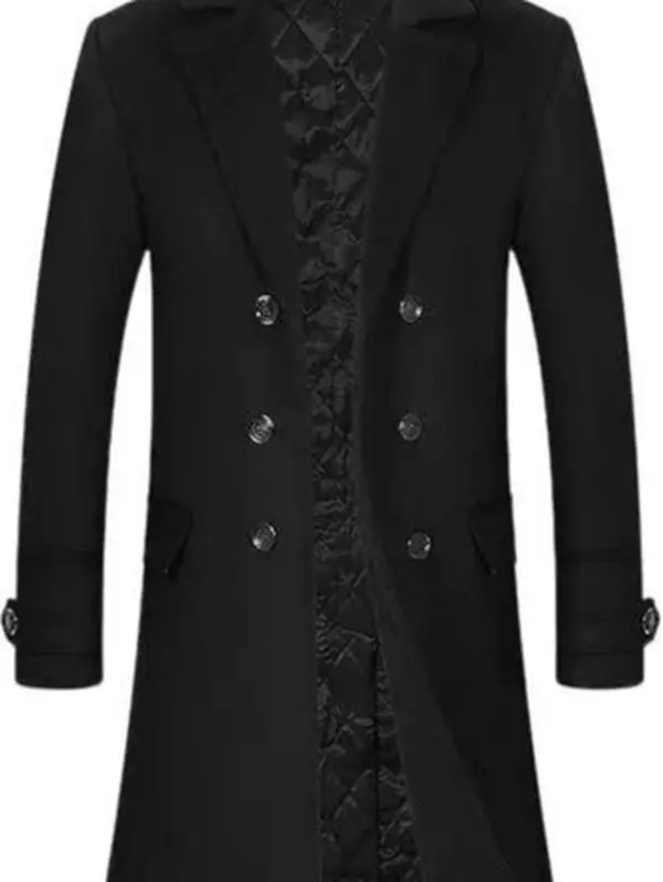 APTRO Men's Luxury Full Length Trench Coat Long Wool Overcoat Winter Windbreaker Beige Full Length Wool Material Windbreaker for Cold Weather Menswear Jackets Tights Stylish Tops Plain Lengthened Lengthy Outstretched Prolonged