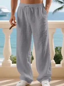 Men's casual linen straight-leg pants, summer beachwear, relaxed loose fit, durable and easy to care for, comfortable fabric, daily wear men' trousers, Casual Streetwear Pants