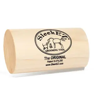 Patented SleekEZ Fur Remover, Wood-Handle Deshedding Comb for Loose Hair & Mats cat tick removal comb deshedding nozzle short hair Portable Pet Roller tick removal tweezers head brush with steam deshedder Adjustable Bathing Grooming Bag happy groom easy