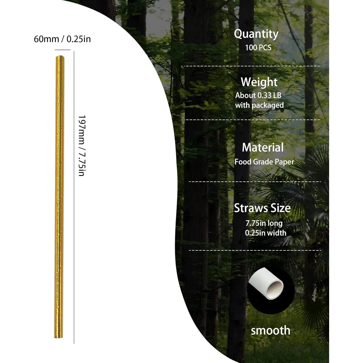 Gold Metallic Paper Straws  100 Counts Disposable Glittering Solid Drinking for Cake Pop Sticks Birthday Celebrations Anniversary Wedding Party Decoration