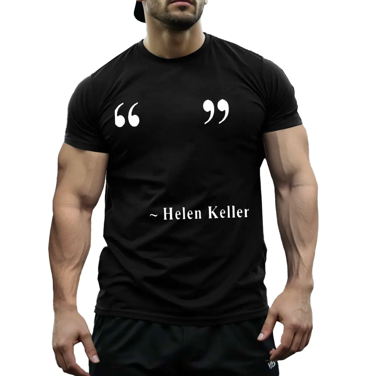 100 Cotton Helen Keller Quote T-Shirt - Casual Educational Tee for History Fans Gift