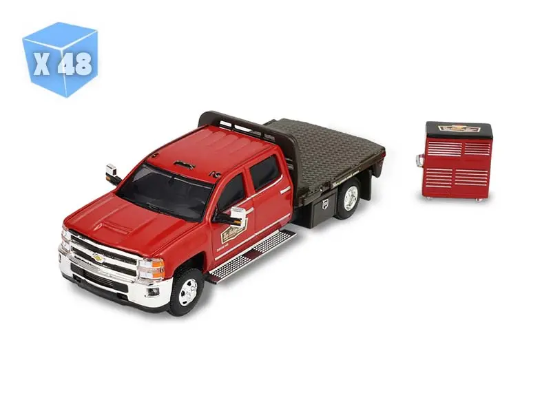 48 PACK 2016 Chevrolet Silverado 3500HD Dually Flatbed w/ Tool Cabinet (The Hobby Shop Series 17) Diecast 1:64 Scale Model - Greenlight 97170D