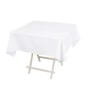 Cotton Blend 54"x54" Square Tablecloth White - Wrinkle-Resistant Table Cover