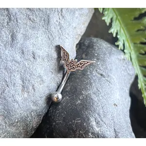 Bat Top Design Eyebrow Ring 16g Curved Barbell Surgical Steel Body Jewelry