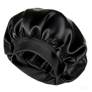 Unscented Wide Brim Sleep & Shower Cap, Hair Bonnet, Sleep Bonnets, Soft Elastic Hair Mask, Pleated Design, Comfortable Stretch Fit, Daily Use, Bathing, Before Bed, Relaxation, Hair Care Cap