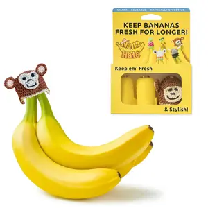 NANA HATS Banana Freshness Preserver, Keep Bananas Fresh Longer, Ideal for Organic Bananas, Innovative Banana Holder for Home Use, Extend Freshness of Your Fruit, AS SEEN ON SHARK TANK, Monkey