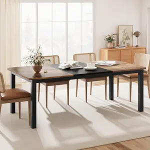 78.7 Inch Long Kitchen Table for 6-8 Dining Room Table for Kitchen Living Room Large Rectangular Dinner Tables Industrial Indoor Restaurant Tables with Sturdy Metal FrameOnly Table