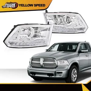 Fit For 13-2018 Dodge Ram 1500 2500 3500 Chrome Headlamps Headlights w/ LED DRL