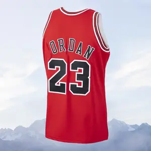 Men's stitched Men's Sleeveless Basketball Jersey Red 1997-98 collect