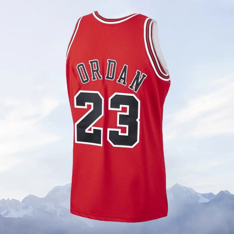 Men's stitched Men's Sleeveless Basketball Jersey Red 1997-98 collect