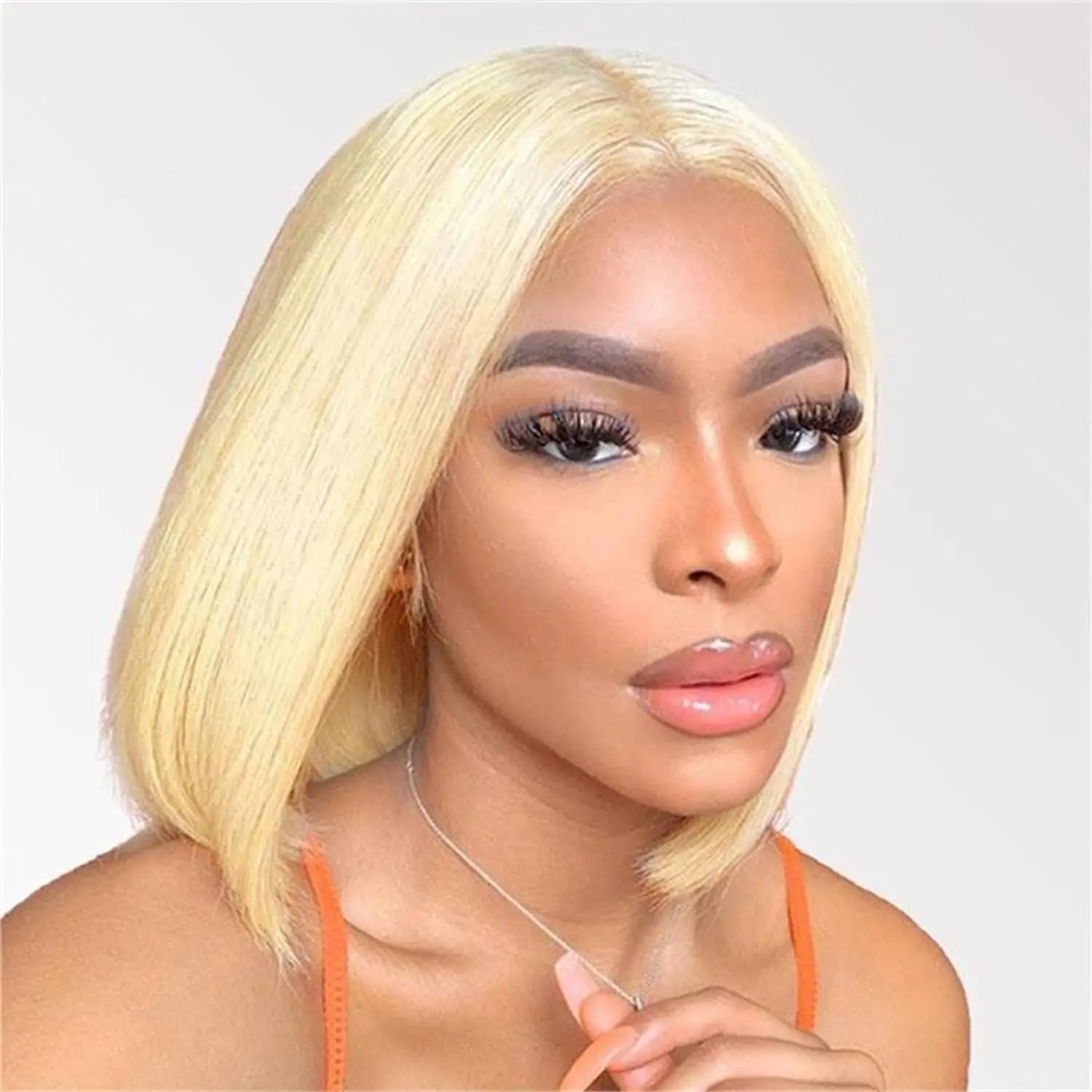 Supernova #613 Pre-Cut Lace Blonde Short Bob Wigs Straight Lace Closure Ready To Go Wigs Glueless Wig Elegant Bob Wig