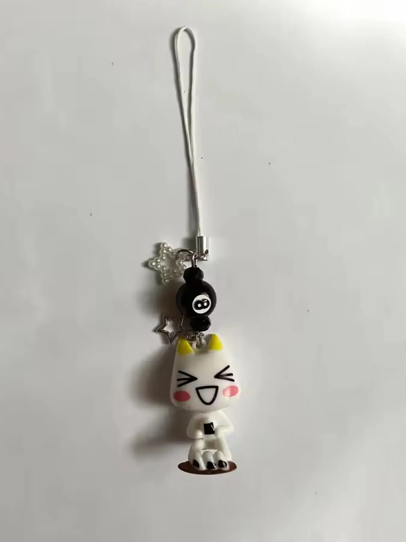 Charming Handmade Beaded Cat Phone Charm Pendant, Cute Kitty Design, Perfect Cell Phone Accessories, Unique Gift Idea, Phone Keychain, Cell Phone Charms