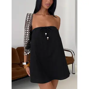 Isafelia Strapless Playsuit Black